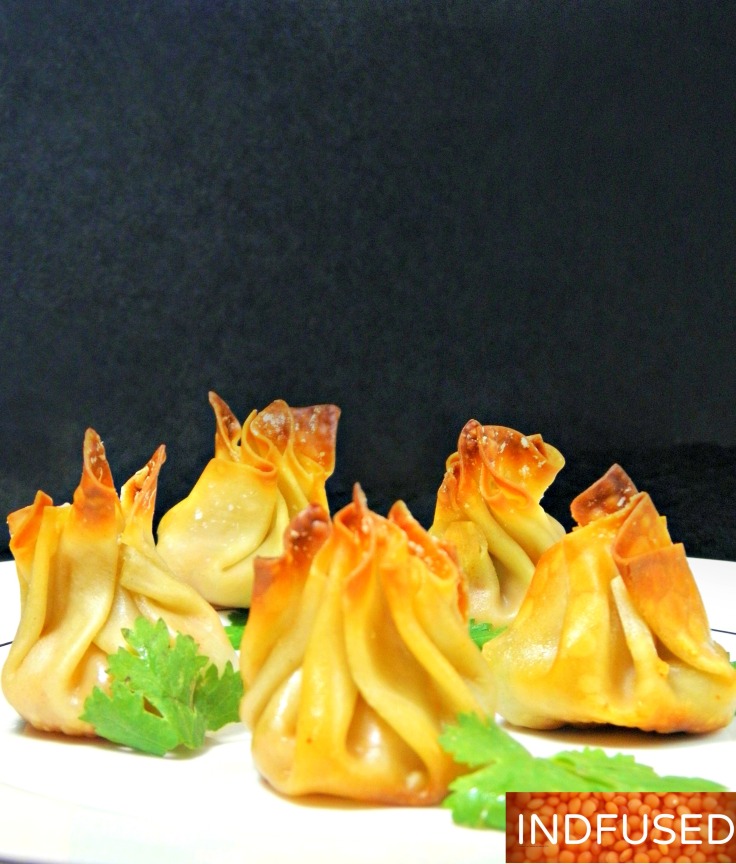 #Baked #bite- size #Indian #appetizers #samosas made with #Nasoya #wonton #wrappers 